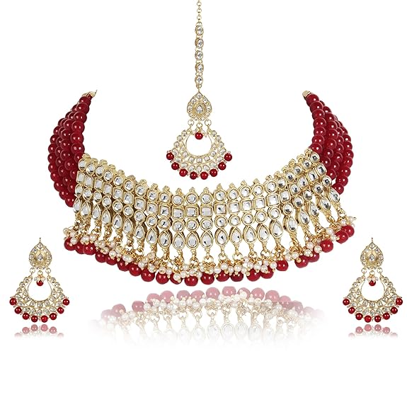 choker necklace set featuring Kundan