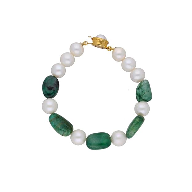 Emerald and Pearl Bracelet