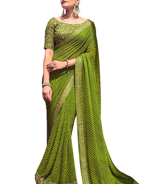 Georgette Bandhani Saree for Women