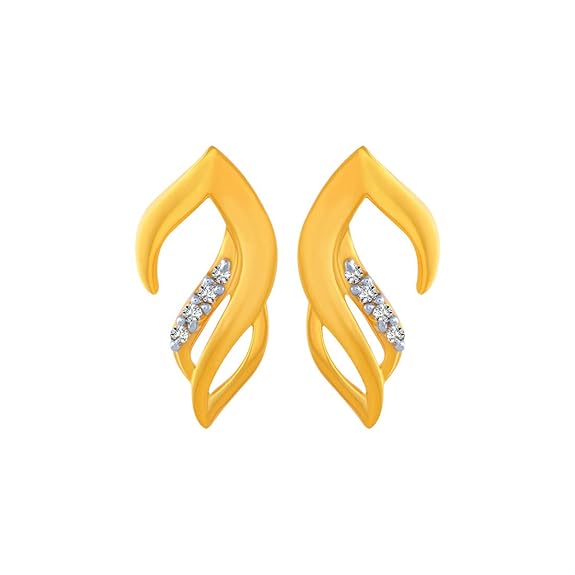 gold earrings with American diamonds