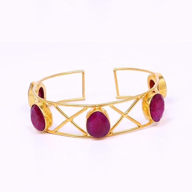 Gold-plated brass cuff bracelet