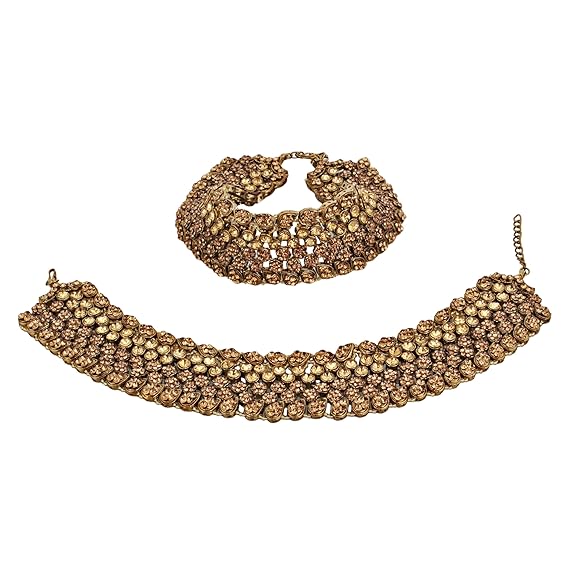 Golden antique anklet for women