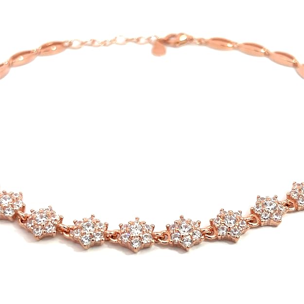 Rose Gold Floral Anklet for Women