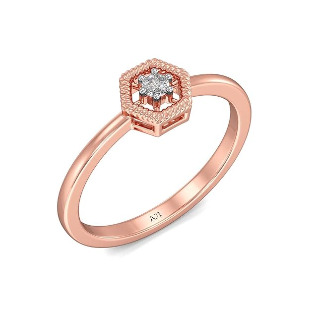 rose gold ring adorned with diamonds