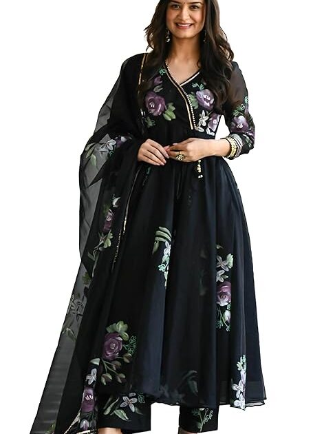 Sugathari Women Georgette Anarkali Kurta Set