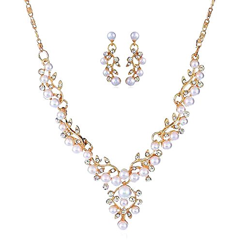 White Pearl Necklace and Earring Set