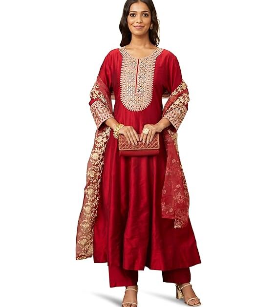 Women Embroidered Anarkali Kurta Set