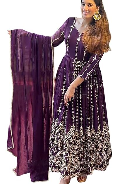 Women Embroidered Georgette Anarkali Kurta