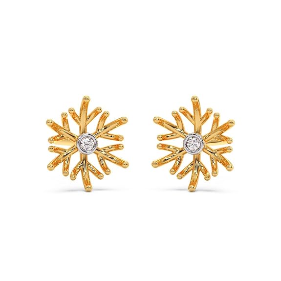 yellow gold diamond stud earrings