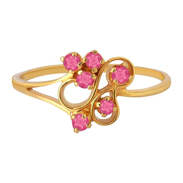 Yellow Gold Ruby Ring for Girls