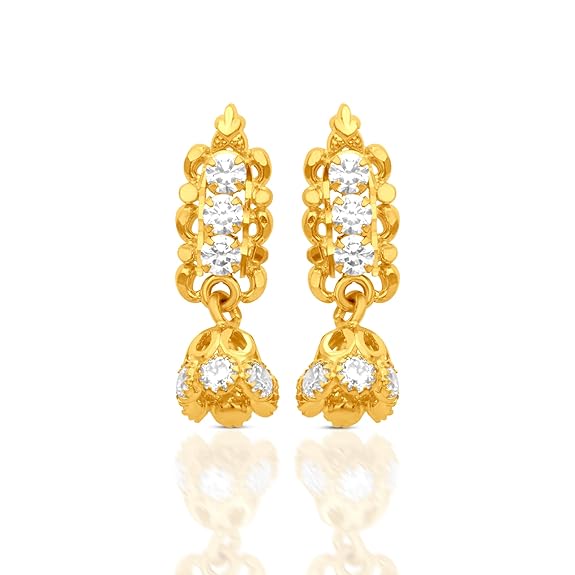 yellow Gold Studded Earrings for Women