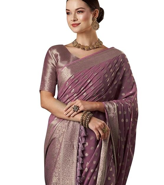 AKHILAM Georgette Saree for Women