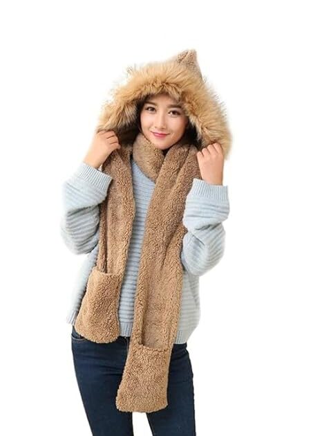 CIMPEX Women Winter Scarf with Soft Fur