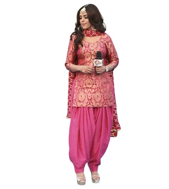 HEGZA Women Gold-Printed Salwar Suit