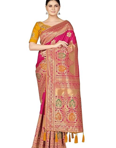 Monjolika Women Banarasi Silk Blend Saree