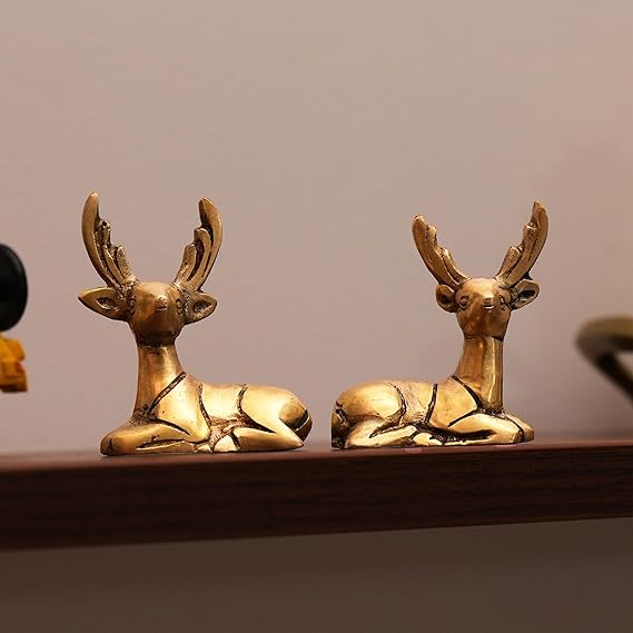 Pure Brass Deer Decor Set