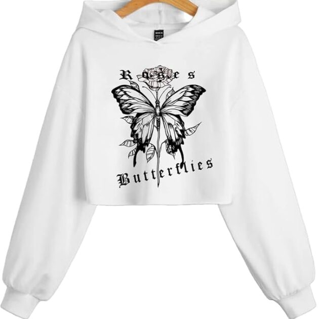 Trendy Roses Crop Hoodie