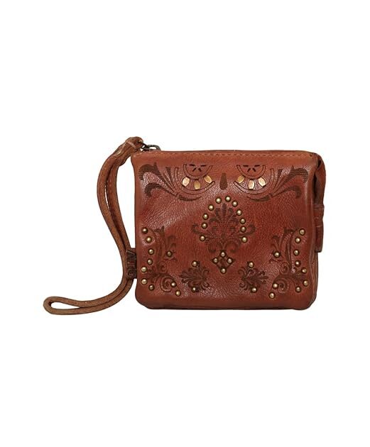 Women Floral Leather Wristlet Wallet